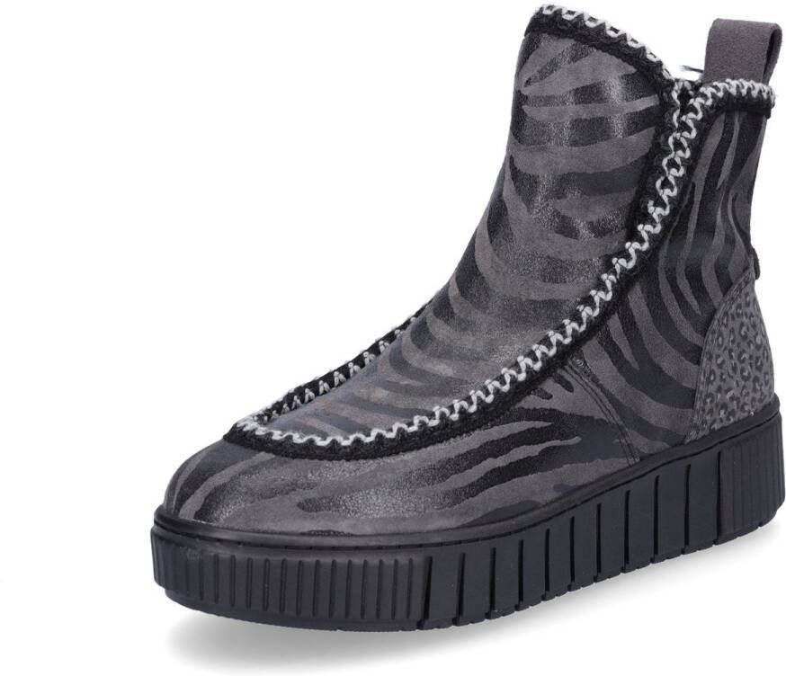 Tamaris dameslaars antraciet zebra