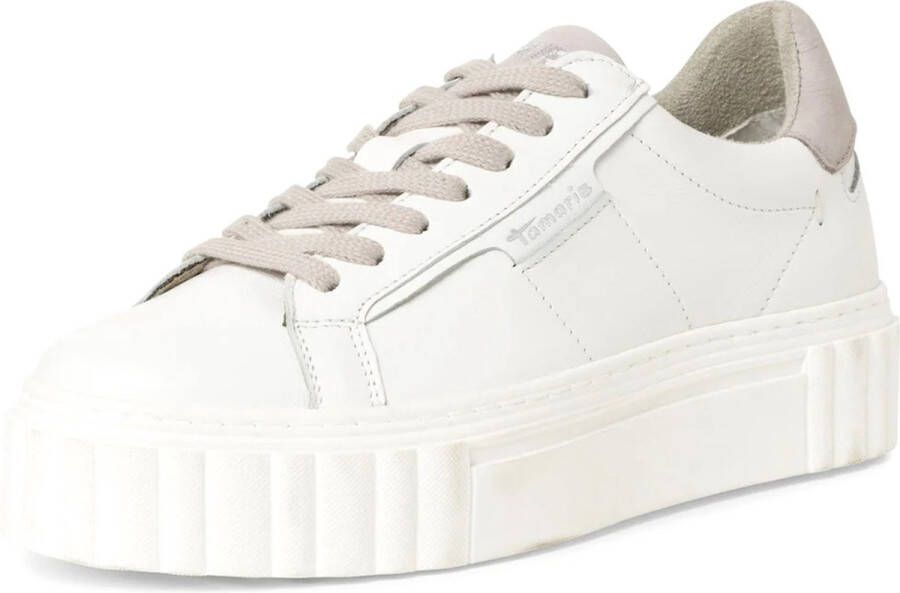 Tamaris damessneaker laag 1-23738-41 117 damesschoenen leer M2373841 wit