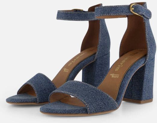 Tamaris Denim Sandalen met hak blauw Textiel Dames