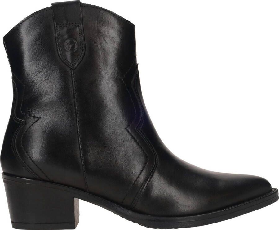 Tamaris Stevige Westernboot van Zwart Leer Zwart Dames Schoenen