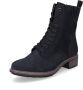 Tamaris Stijlvolle Blauwe Enkellaars met Bruine Hak Blauw Dames - Thumbnail 1