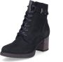 Tamaris Zwarte leren veterschoen met gouden details Zwart Dames - Thumbnail 4