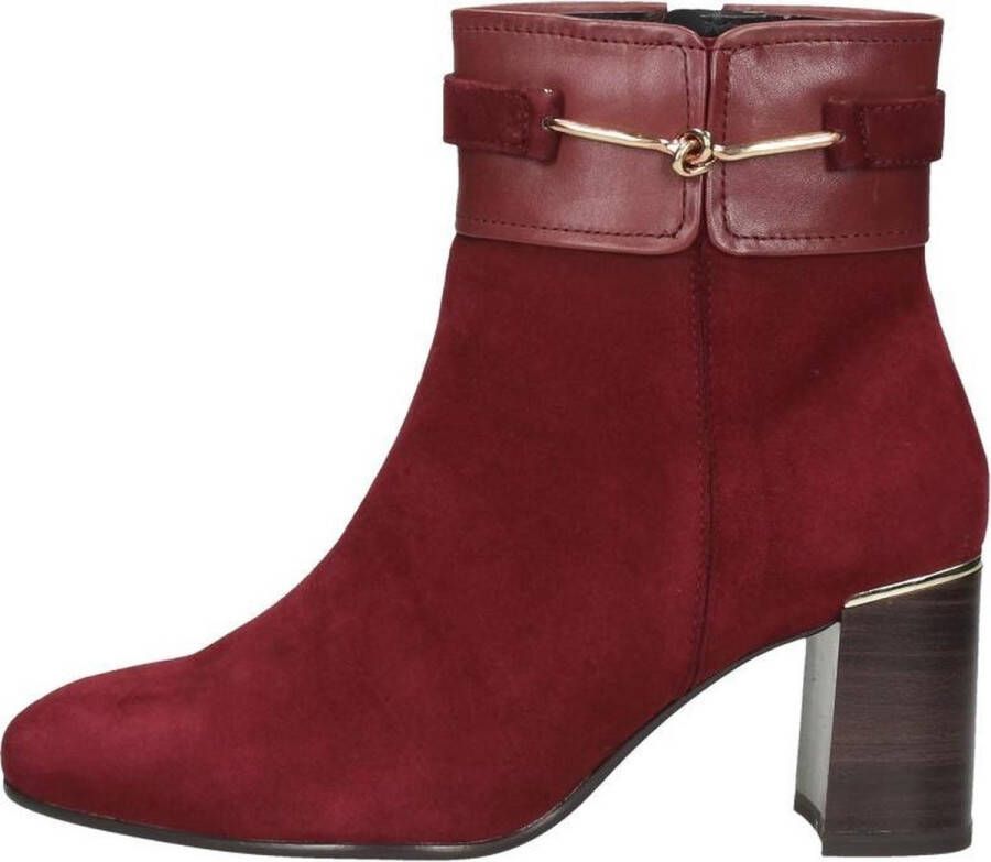 Tamaris Enkellaarsjes Rood Leer 198123 Dames Leer - Schoenen.nl