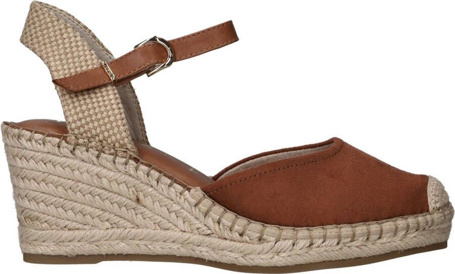 Tamaris Bruine Suède Espadrille Sleehakken Brown Dames