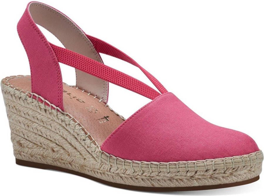 Tamaris Stijlvolle roze espadrilles met 7 cm hak Pink Dames