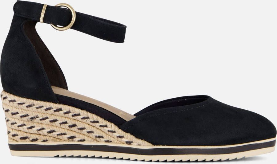 Tamaris Pumps met sleehak instapschoen riemzandan met modieuze jute-afwerking