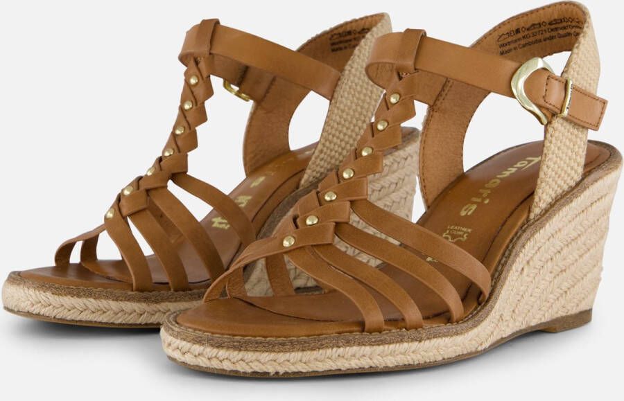 Tamaris Comfortabele sleehak sandalen met stijlvolle details Brown Dames