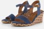 Tamaris Espadrilles met hak blauw Textiel Dames - Thumbnail 1