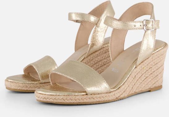 Tamaris Espadrilles met hak goud Textiel Dames