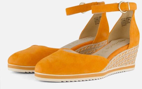 Tamaris Pumps met sleehak instapschoen riemzandan met modieuze jute-afwerking