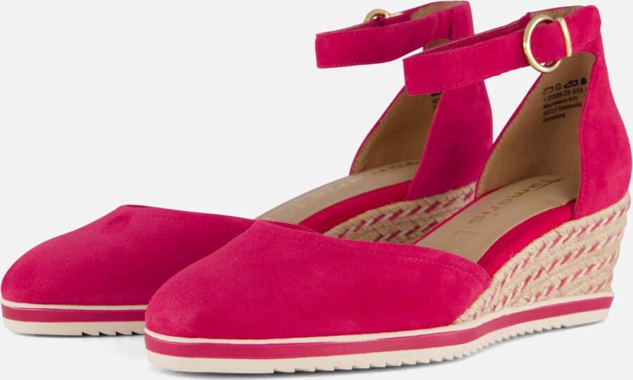 Tamaris Pumps met sleehak instapschoen riemzandan met modieuze jute-afwerking