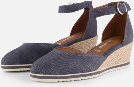 Tamaris Espadrilles Sleehak blauw Textiel Dames