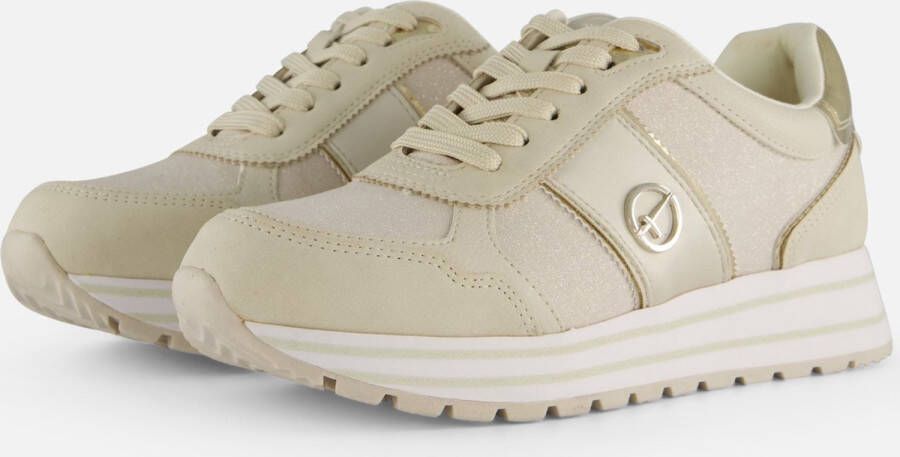 Tamaris Plateausneakers plateau vrijetijdsschoen lage schoen veterschoen in materiaalmix