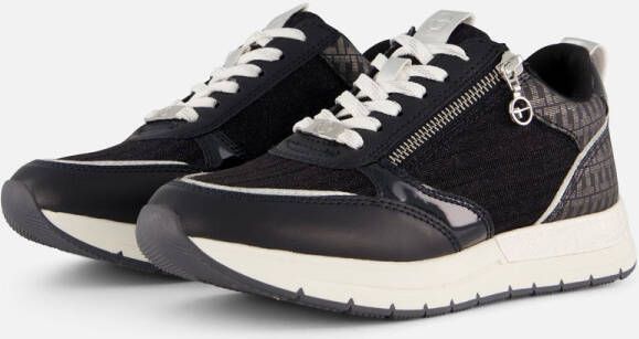 Tamaris Sneakers met sleehak vrijetijdsschoen lage schoen veterschoen met trendy metallic-details