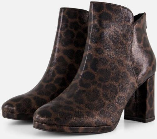 Tamaris Leopard Enkellaarsjes bruin Textiel