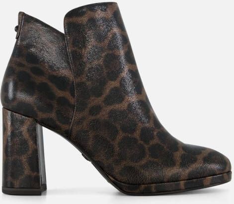 Tamaris Leopard Enkellaarsjes bruin Textiel