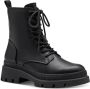 Tamaris ESSENTIALS -Dames Lace Boot Flat-Tamaris Vegan-zwart matt - Thumbnail 1