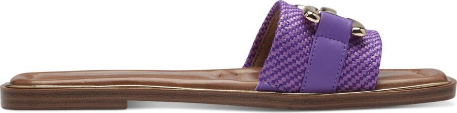 Tamaris Elegante paarse slipper met gouden ketting Purple Dames