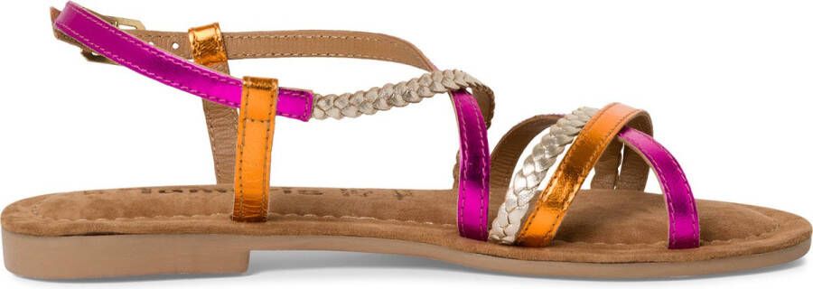 Tamaris Sandalen zomerschoen sandaal blokhak met vlecht-look bandjes