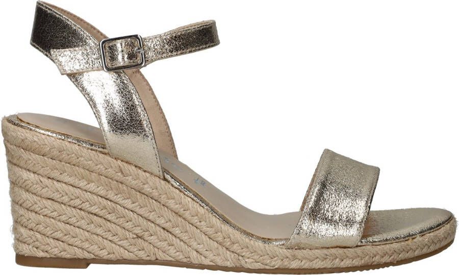 Tamaris Espadrilles met hak goud Textiel Dames