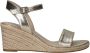 Tamaris Espadrilles met hak goud Textiel Dames - Thumbnail 1
