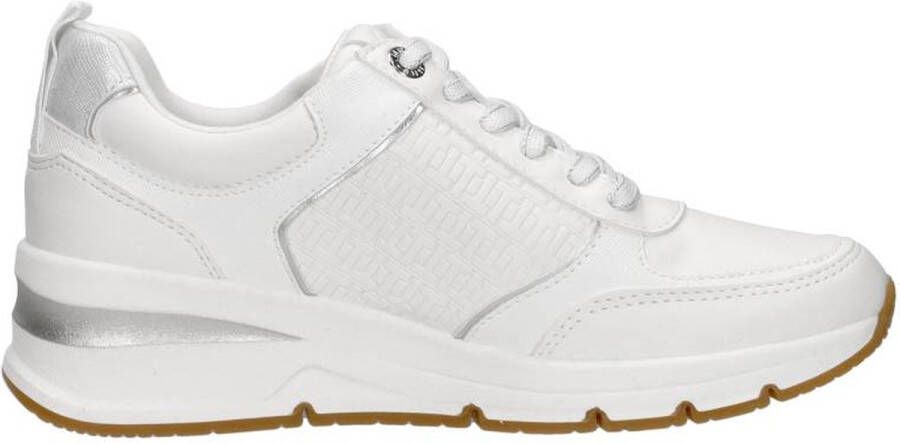 Tamaris Sneakers met sleehak vrijetijdsschoen lage schoen veterschoen met buitenrits