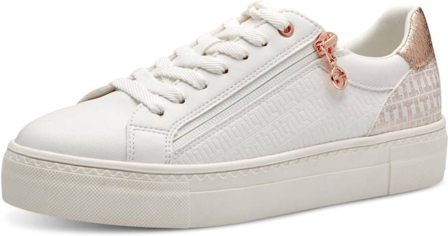 Tamaris Plateausneakers vrijetijdsschoen lage schoen veterschoen in vegan uitvoering