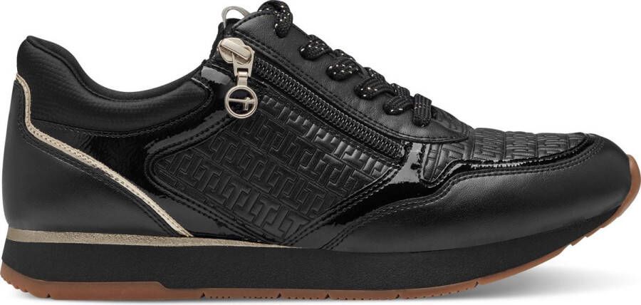 Tamaris Plateausneakers vrijetijdsschoen lage schoen veterschoen met subtiele metallic-details