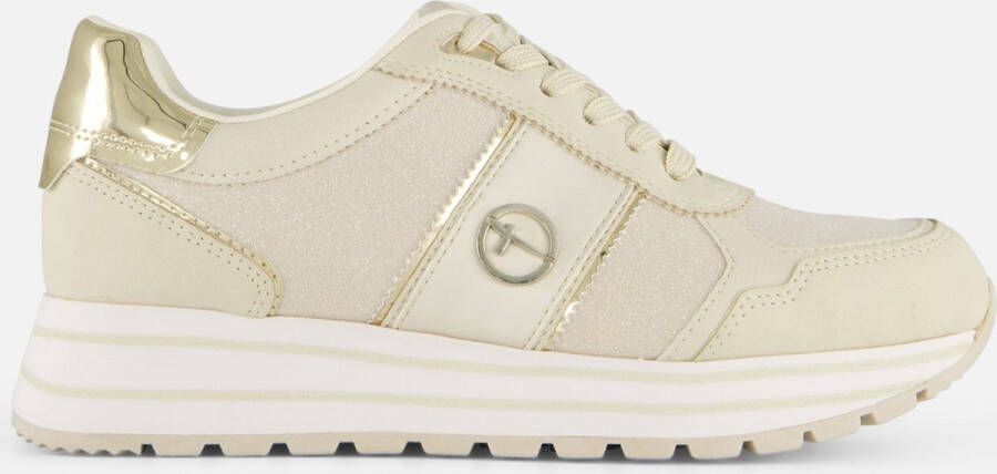 Tamaris Plateausneakers plateau vrijetijdsschoen lage schoen veterschoen in materiaalmix