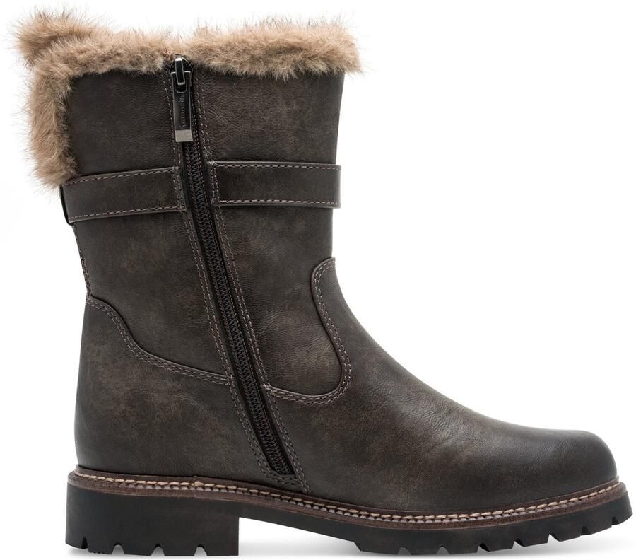 Tamaris Winterlaarsjes blokhak winterboots met sierriem en binnenrits