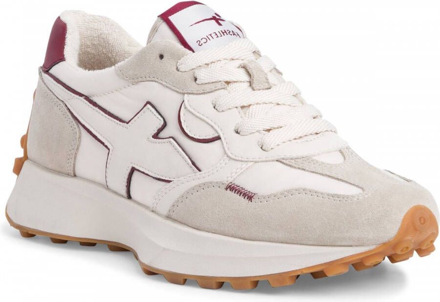 Tamaris Dames Sneaker Ivory Burgundy BEIGE