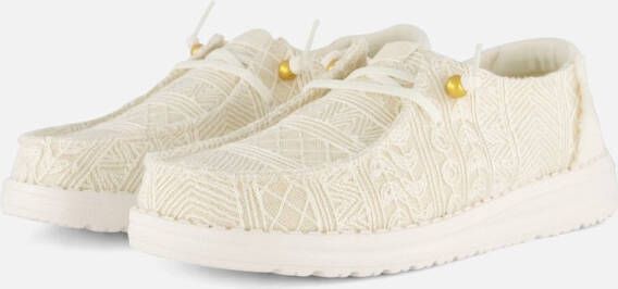 Tamaris HEYDUDE Wendy Crochet Lace Dames Instappers White Gold