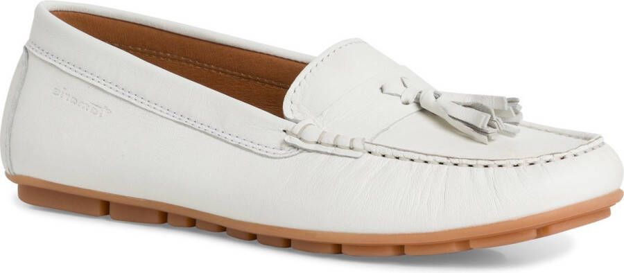 Tamaris Witte leren instap loafers voor dames White Dames