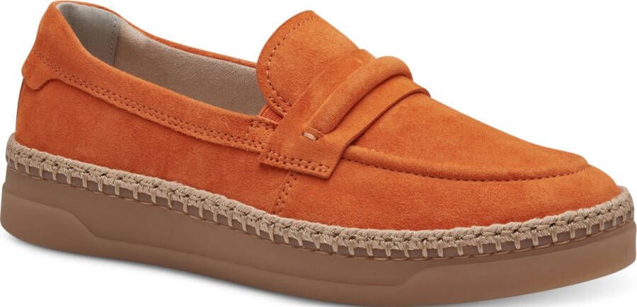 Tamaris Comfortabele Oranje Suède Loafer Orange Dames