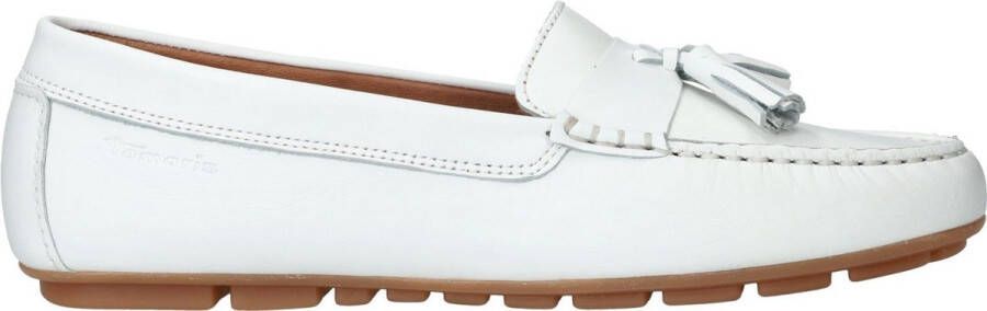 Tamaris Witte leren instap loafers voor dames White Dames