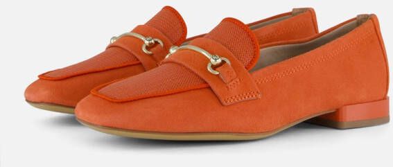 Tamaris Stijlvolle Oranje Suède Loafers met Leren Voetbed Orange Dames