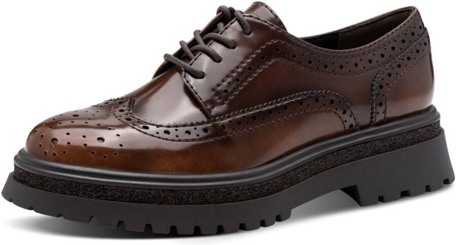 Tamaris lage damesschoen 1-23619-45 311 dames veterschoen M2361945 bruin