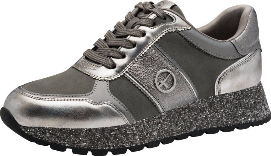 Tamaris Lage Damessneaker 1-23727-42 919 Dames Vegan M2372742 zilver