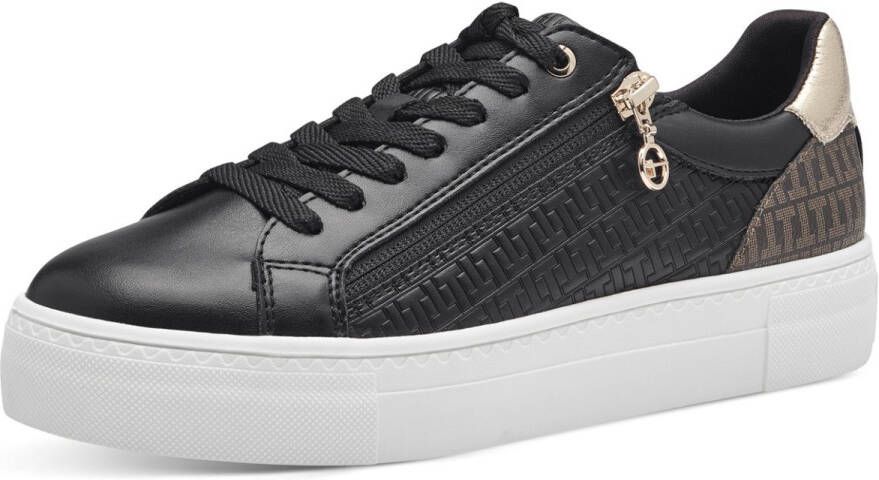 Tamaris Plateausneakers vrijetijdsschoen lage schoen veterschoen in vegan uitvoering