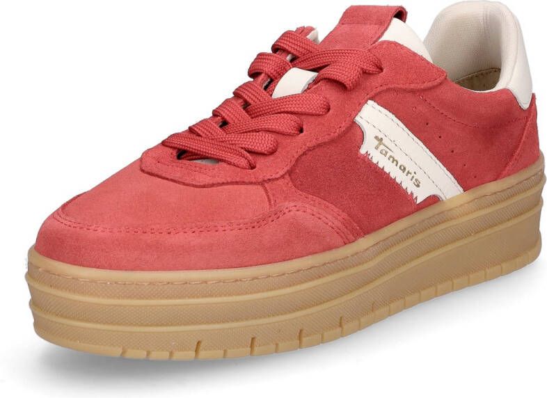 Tamaris lage toptrainers 1-23773-43 590 damesschoenen M2377343 rood