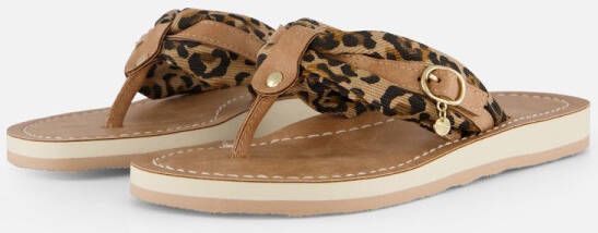 Tamaris Leopard Slippers bruin Textiel Dames