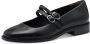Tamaris leren ballerina 1-22131-45 001 dames damesschoenen M2423145 zwart - Thumbnail 1