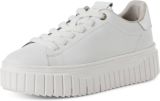 Tamaris Plateausneakers vrijetijdsschoen lage schoen veterschoen met contrast bies - Wit