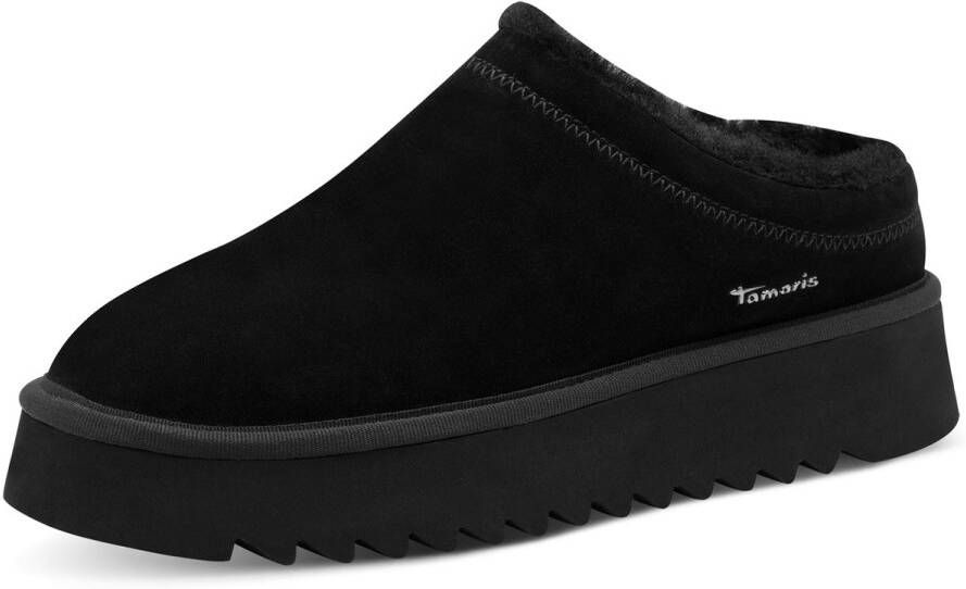 Tamaris leren muiltje 1-27300-45-001 damesmuiltje warm gevoerd zwart