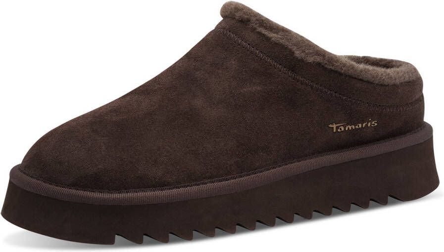 Tamaris leren muiltje 1-27300-45-304 damesmuiltje warm gevoerd bruin