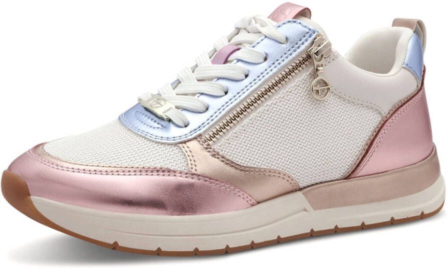 Tamaris Sneakers met sleehak Almina vrijetijdsschoen lage schoen veterschoen in smalle vorm