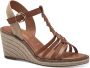 Tamaris Bruine Gevlochten Sleehak Sandalen Brown Dames - Thumbnail 6