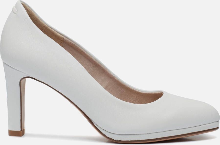 Tamaris Witte Leren Business Pumps White Dames Schoenen