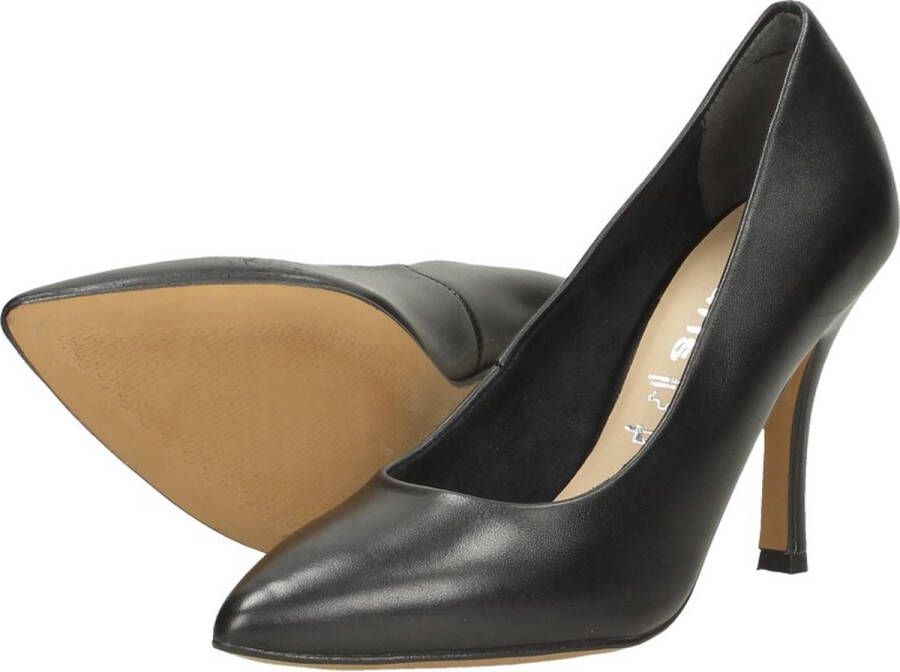 Tamaris Leren pump met 6 5 cm hak Black Dames