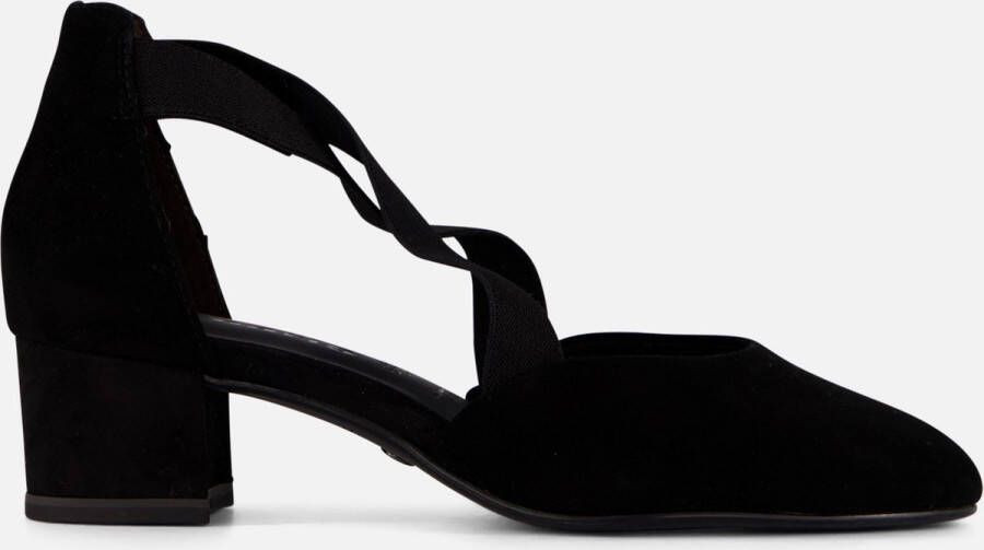 Tamaris Gesppumps blokhak zakelijke schoen met gekruiste elastische bandjes